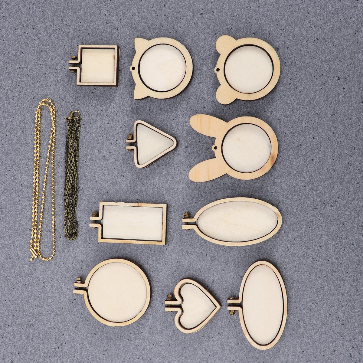 

12Pcs Wood Cross Stitch Fixing Frames Eco-Friendly Smooth Durable Easy Assemble Mini Embroidery Hoops Hanging Pendant Decoration