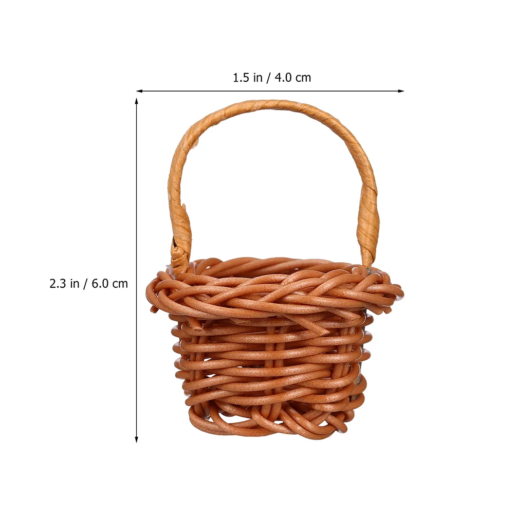 12 pièces Mini panier de fleurs tissé ensemble café rustique petits paniers décor à la maison maison mariage bureau pièce maîtresse stockage Miniature