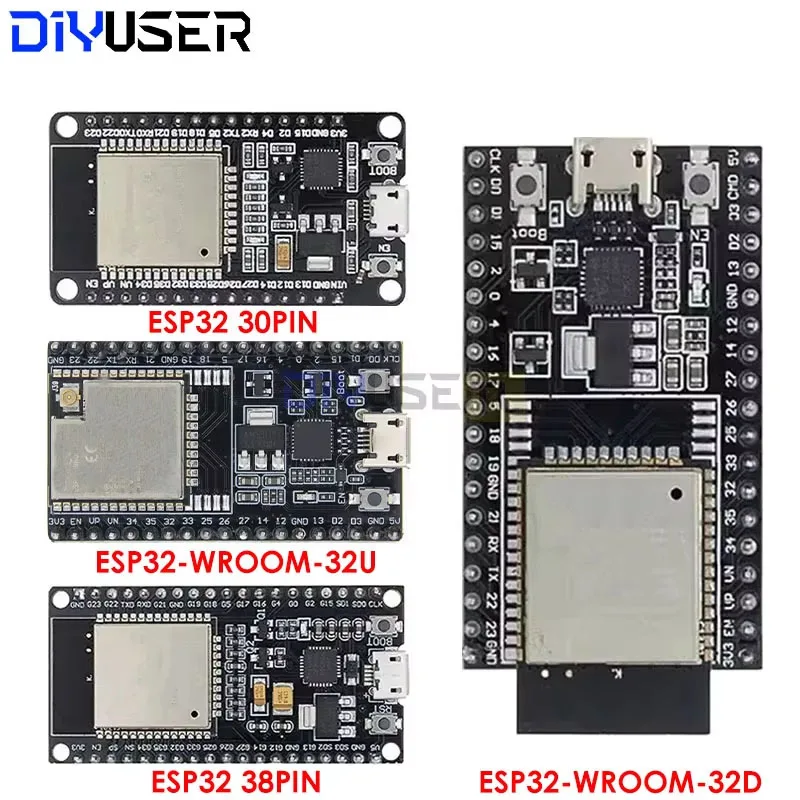ESP32 Development Board 30P 38P WiFi+Bluetooth Ultra-Low Power Consumption Dual Core ESP-32 ESP32-WROOM-32D ESP32-WROOM-32U