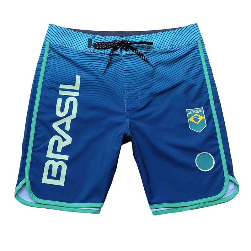 Shorts de surf elásticos e impermeáveis para homens, calças de praia grandes, moda praia, shorts esportivos nacionais, EUA 24