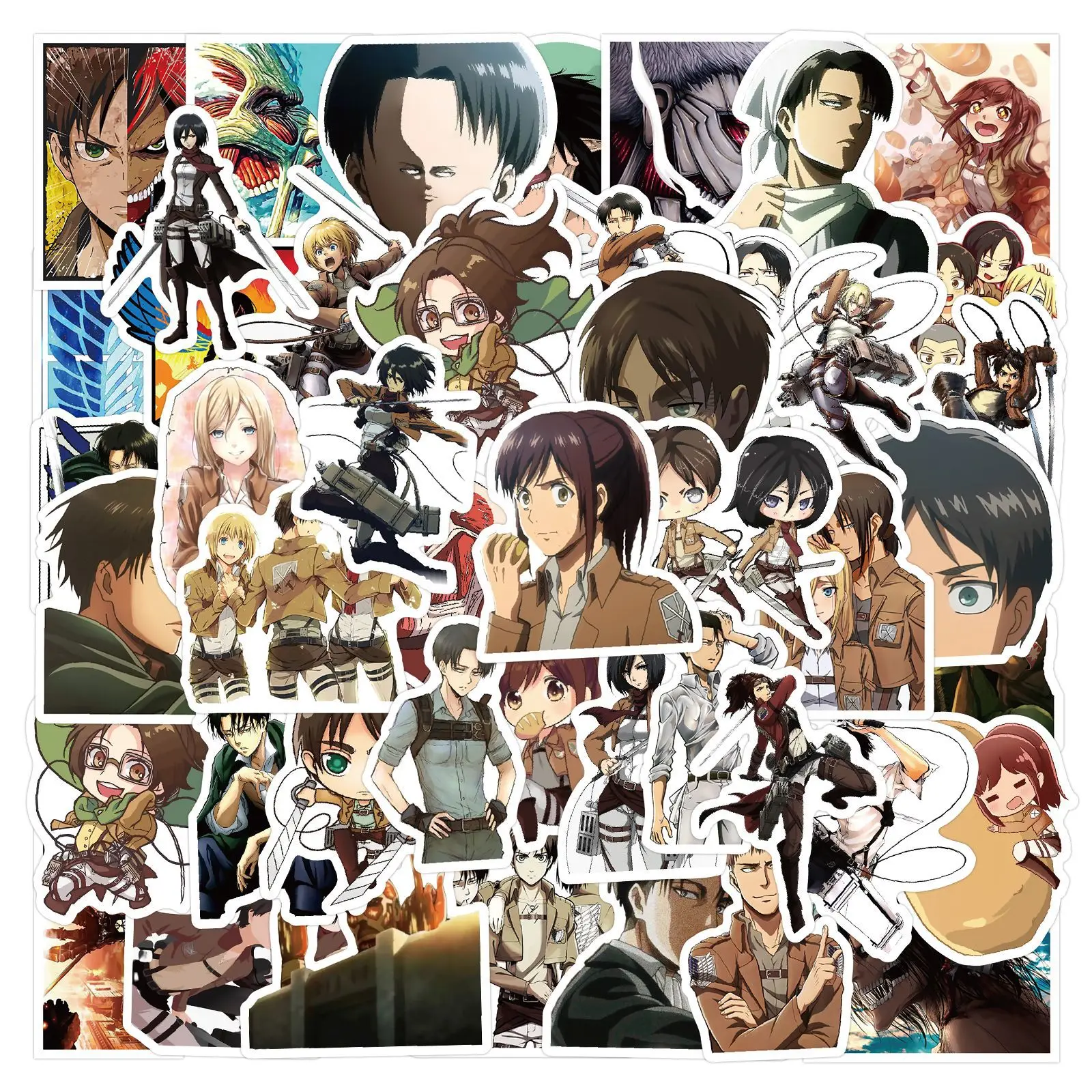 50 قطعة/المجموعة هجوم على تيتان ملصقات أنيمي الشارات DIY بها بنفسك القرطاسية سكيت الهاتف الثلاجة الأمتعة الكرتون ملصقات مقاومة للماء