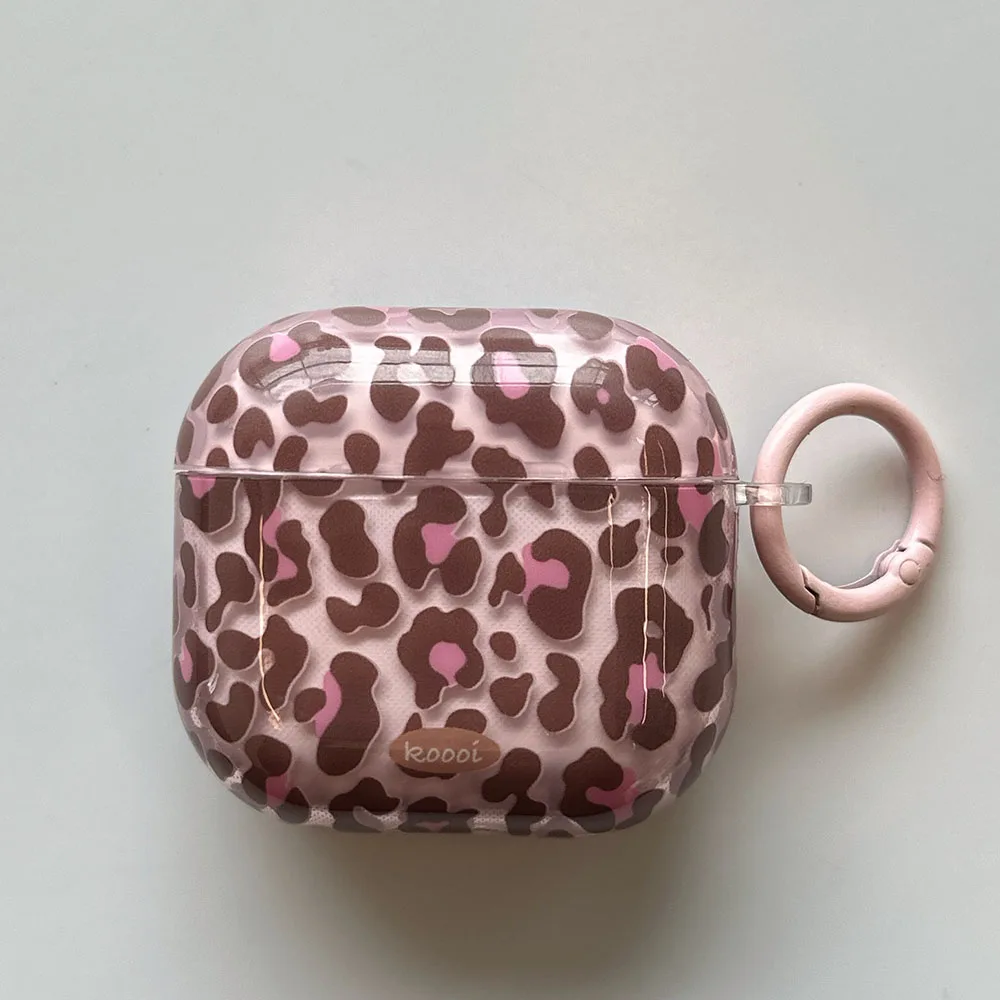 Luipaardprint Tijgervlekken Case Voor AirPods Pro 3 2025, Helder Paars Roze Blauw Bruin Oortelefoon Soft Cover Voor AirPods 4 3 2 1 Pro 2