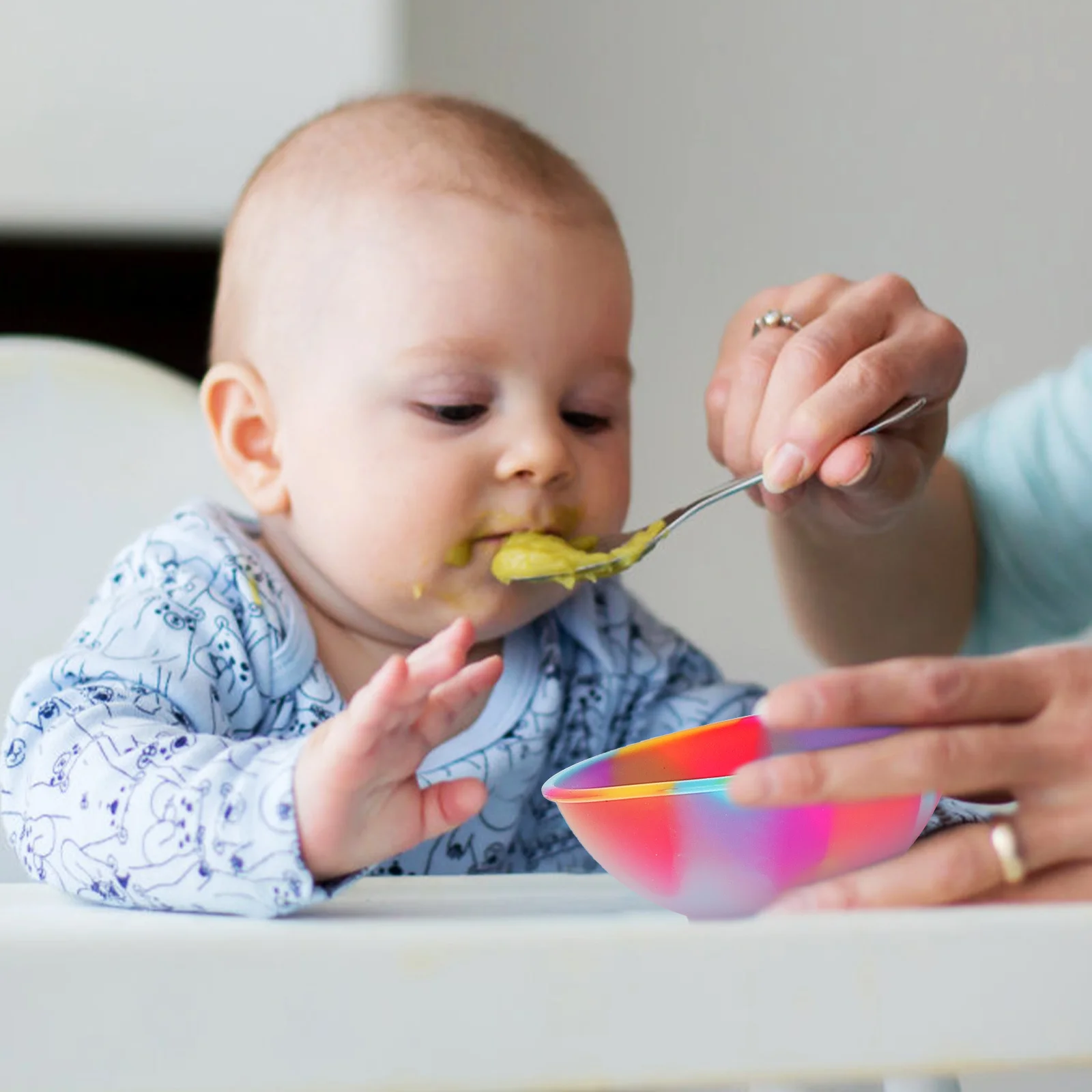 

8Pcs Baby Silicone Feeding Bowls Toddler Feeding Food Supplement Trays Infant Tableware Silicone Training Plates