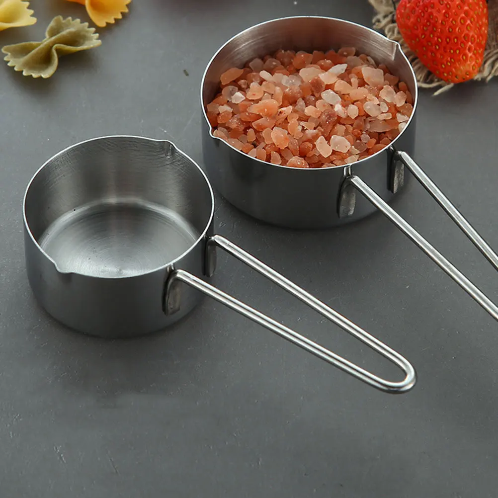 

Stainless Steel Measuring Cup Spoon Set 1/4CUP 60ml Baking Cooking Tools Reusable Kitchen Gadgets Teacup Size Smooth Longtime