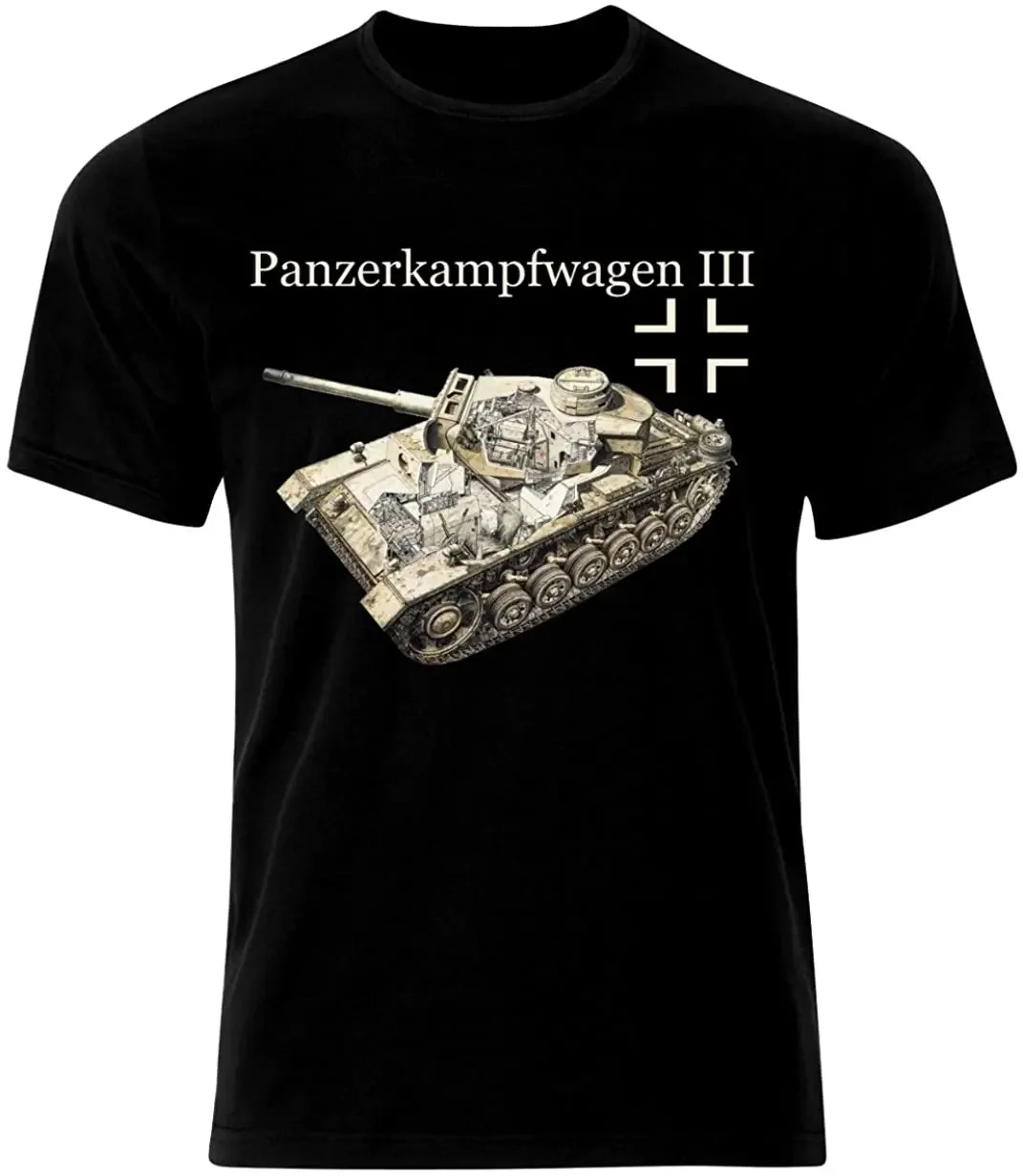 WW2  PzKpfw 3 Panzer III Medium Tank T-Shirt 100% Cotton O-Neck Summer Short Sleeve Casual Mens T-shirt Size S-3XL