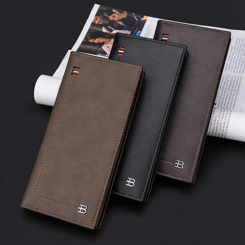 

Luxury Fashion Men Long Wallet PU Leather Multi-card Bit Purses High Quality Large Capacity Phone Bag Coin Money Clip Carteira