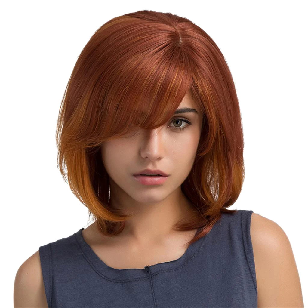 Wig Bob wanita, Wig keriting alami rambut manusia asli, Wig penuh tampilan