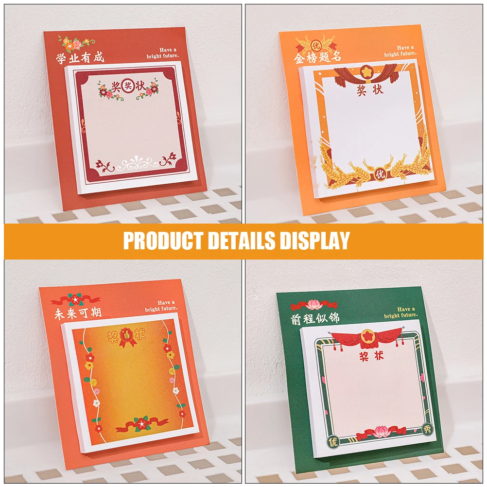 4Pcs Fun Shaped Kids Appreciation Notepads Classroom Incentives Educational Tools for Active Learning Engagement