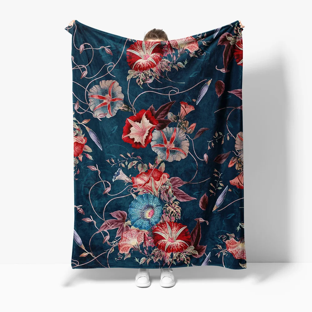 

Бархатное одеяло с цветочным принтом, мягкое уютное одеяло для женщин и девочек, декоративное покрывало для спальни, гостиной