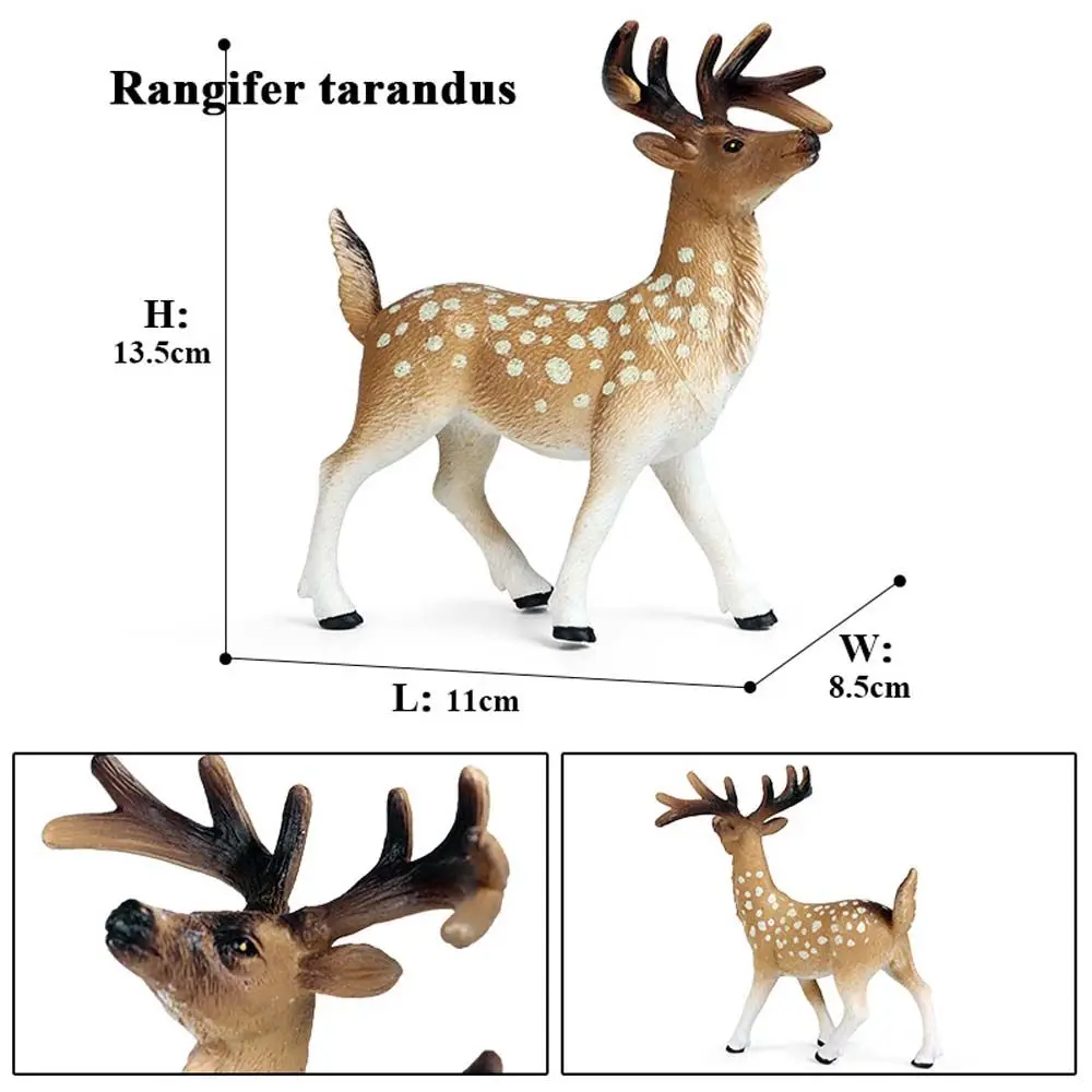 World Wild Hollow Miniatures Tiger Cheetah Deer Action Figures Children Gift Animal Model Kid Toy