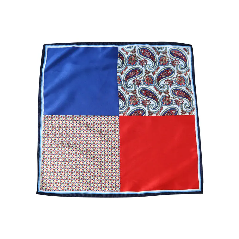 Lenço masculino com padrão vintage, quadrado de bolso clássico da moda para negócios, eventos casuais e semi-formais