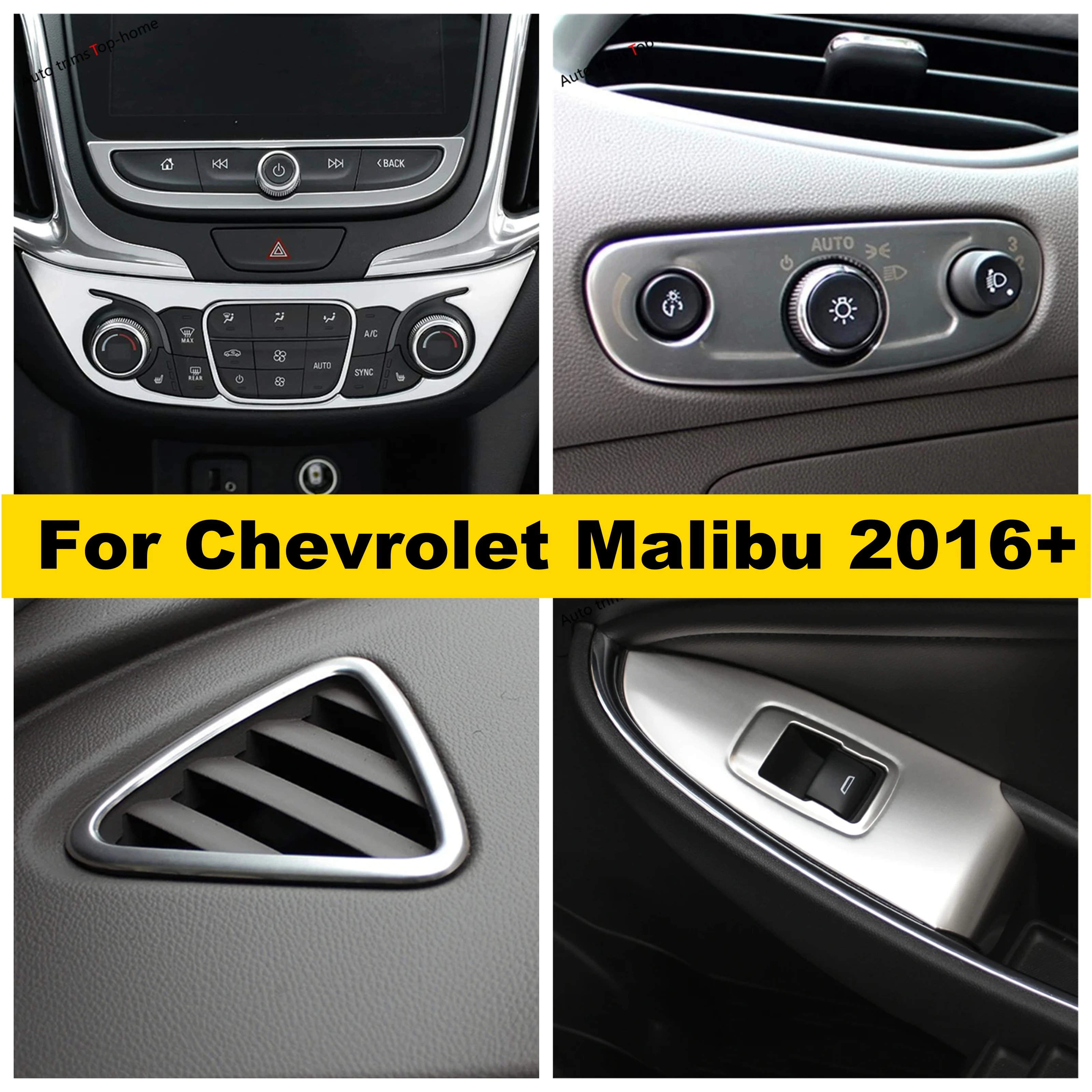 

Window Lift Button / Head Light Lamp / Air Conditioning AC Panel / Door Handle Bowl Cover Trim For Chevrolet Malibu 2016 - 2020