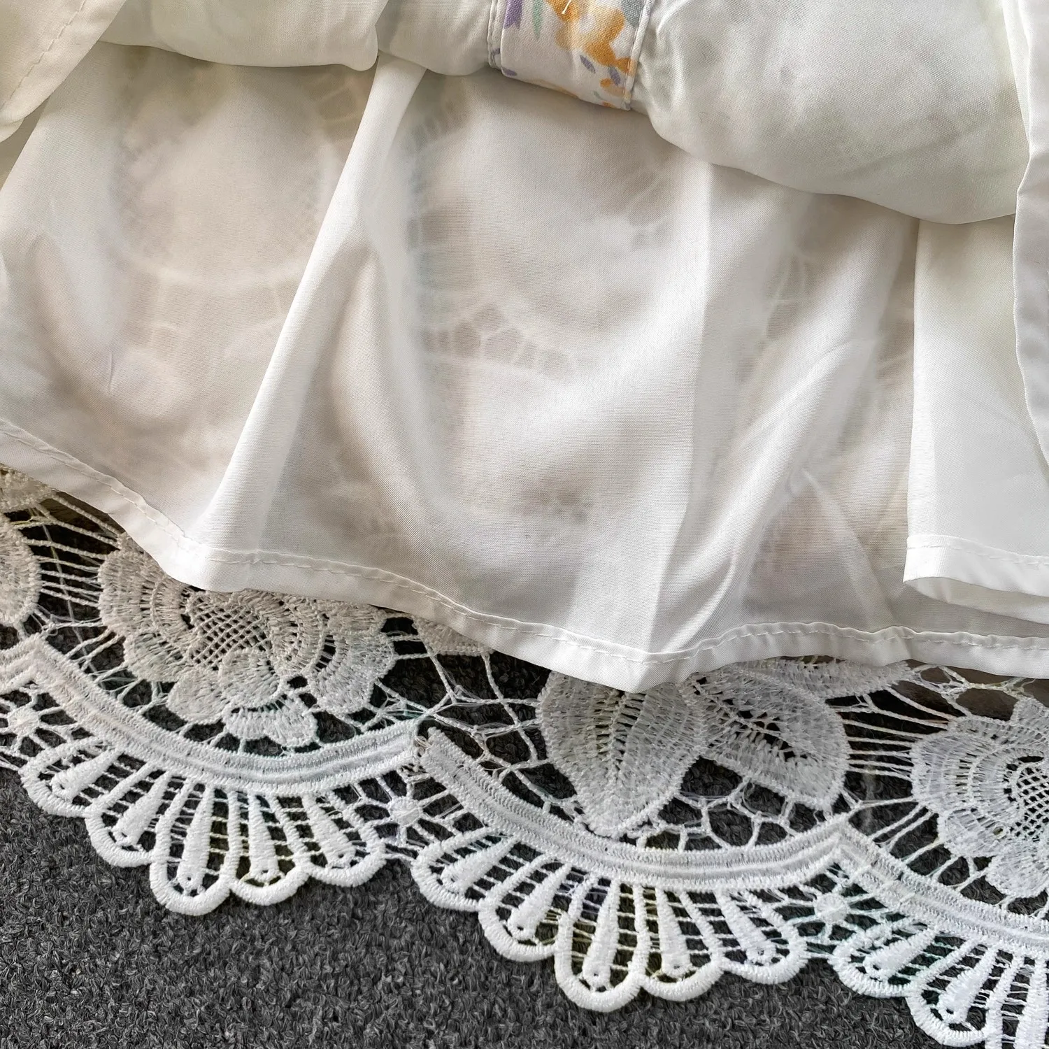 Robe de soirée de luxe brodée pour femmes, printemps-automne, Crochet, dentelle ajourée, mi-longue, chemise, boutons perlés, robes de bal