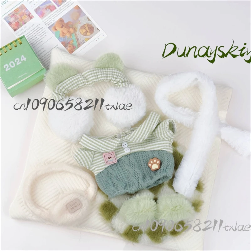 20 سنتيمتر ملابس الطفل لطيف ماتشا نطاق الثلج مجموعة تأثيري ازياء جيراي كي أفخم شتاء دافئ اليومية حفلة الهالوين