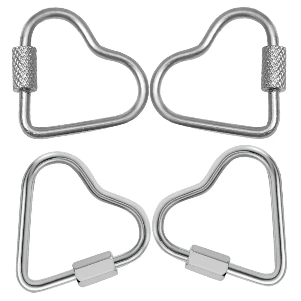 

4 шт., карабины в форме сердца, 23 мм, брелок из нержавеющей стали, аксессуары для ожерелья «сделай сам», многофункциональный винт, открытые ювелирные изделия