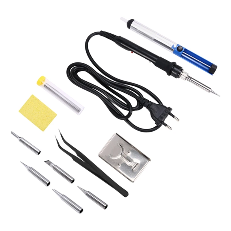 

80W Digital Soldering Iron Kit LCD Display Adjustable Welding Solder Tin With Iron Tips Repair Tools EU PLUG
