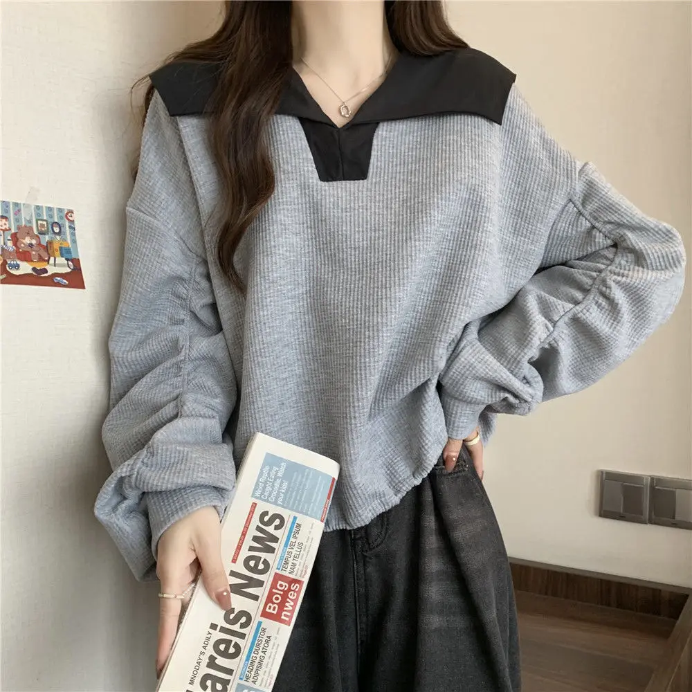 

Женские толстовки, топы, одежда с длинными рукавами, рокабилли, нефлисовая лента с рисунком, современный девичий цветок, каваи, бохо, трехцветный цвет