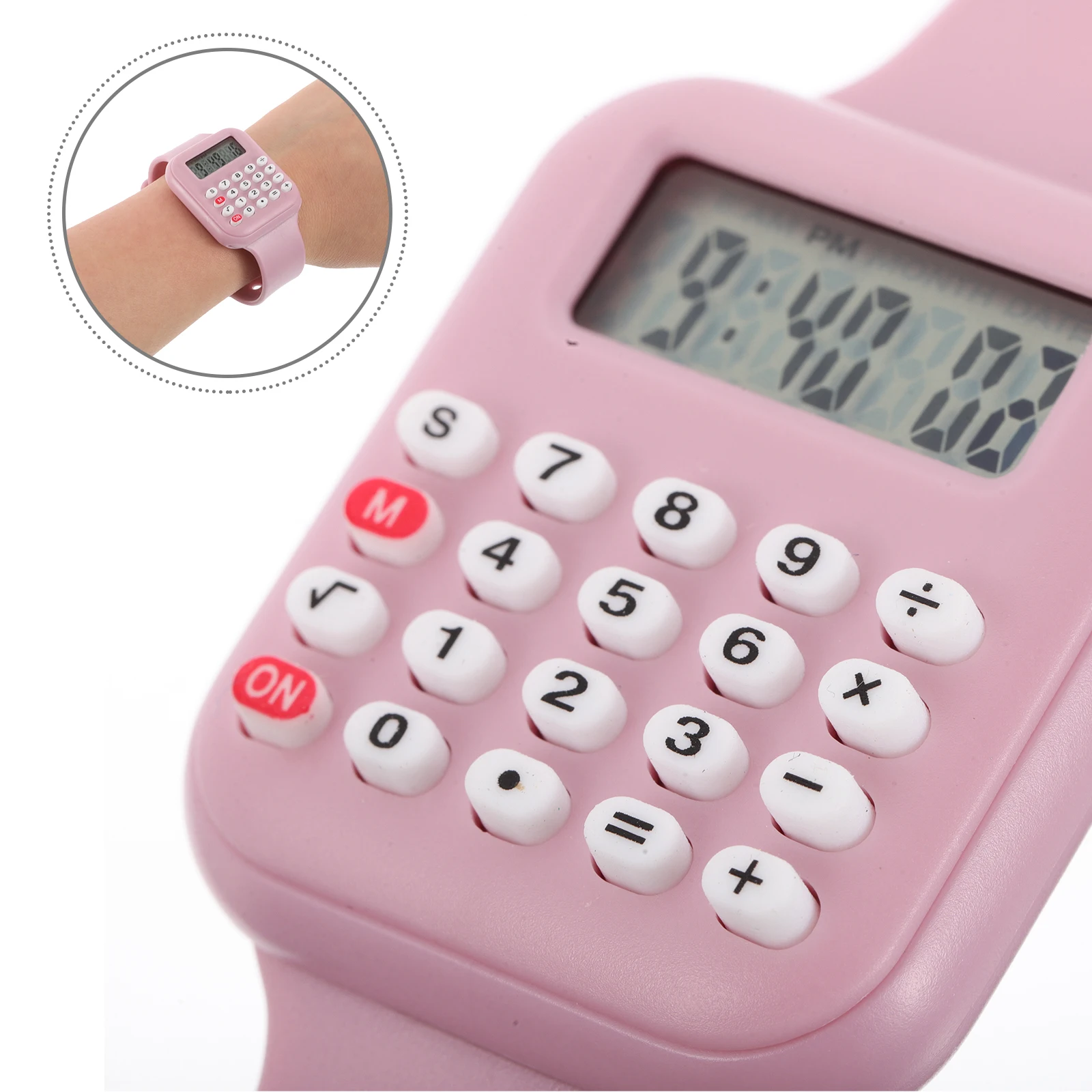 2Pcs Electronic Calculator Watch Mini Digital Wrist Tool with Multi-Functions Cute Compact Design for Learning