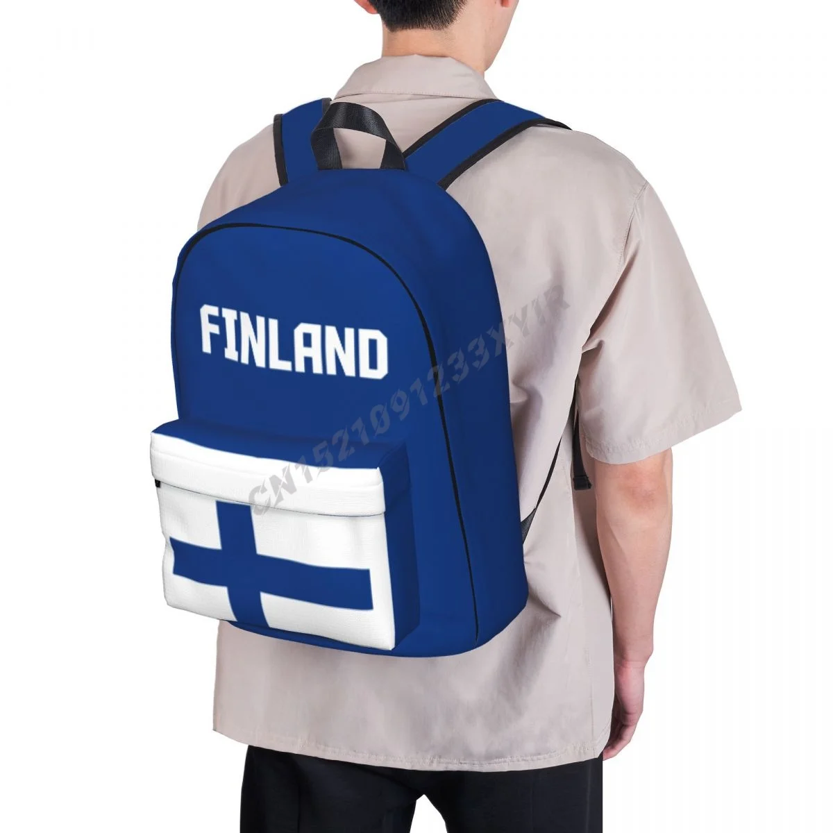유니섹스 배낭 핀란드 국기 스티치 책가방 메신저 백 케이스 노트북 여행 가방 Mochila 선물