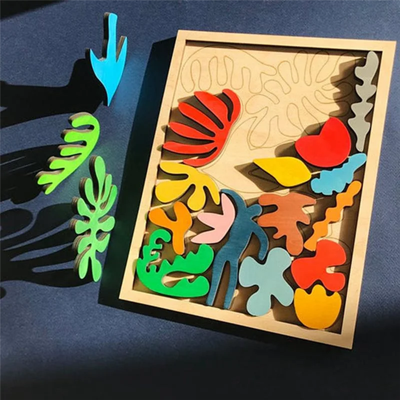 Puzzle Matisse Montessori en bois, jouets en bois de couleur aléatoire, cadeau éducatif précoce pour enfants de 1 à 3 ans, 1 pièce