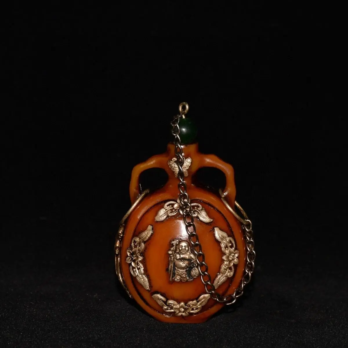 Retro Maitreya buddha with double ears Snuff Bottle mini bottle ﻿