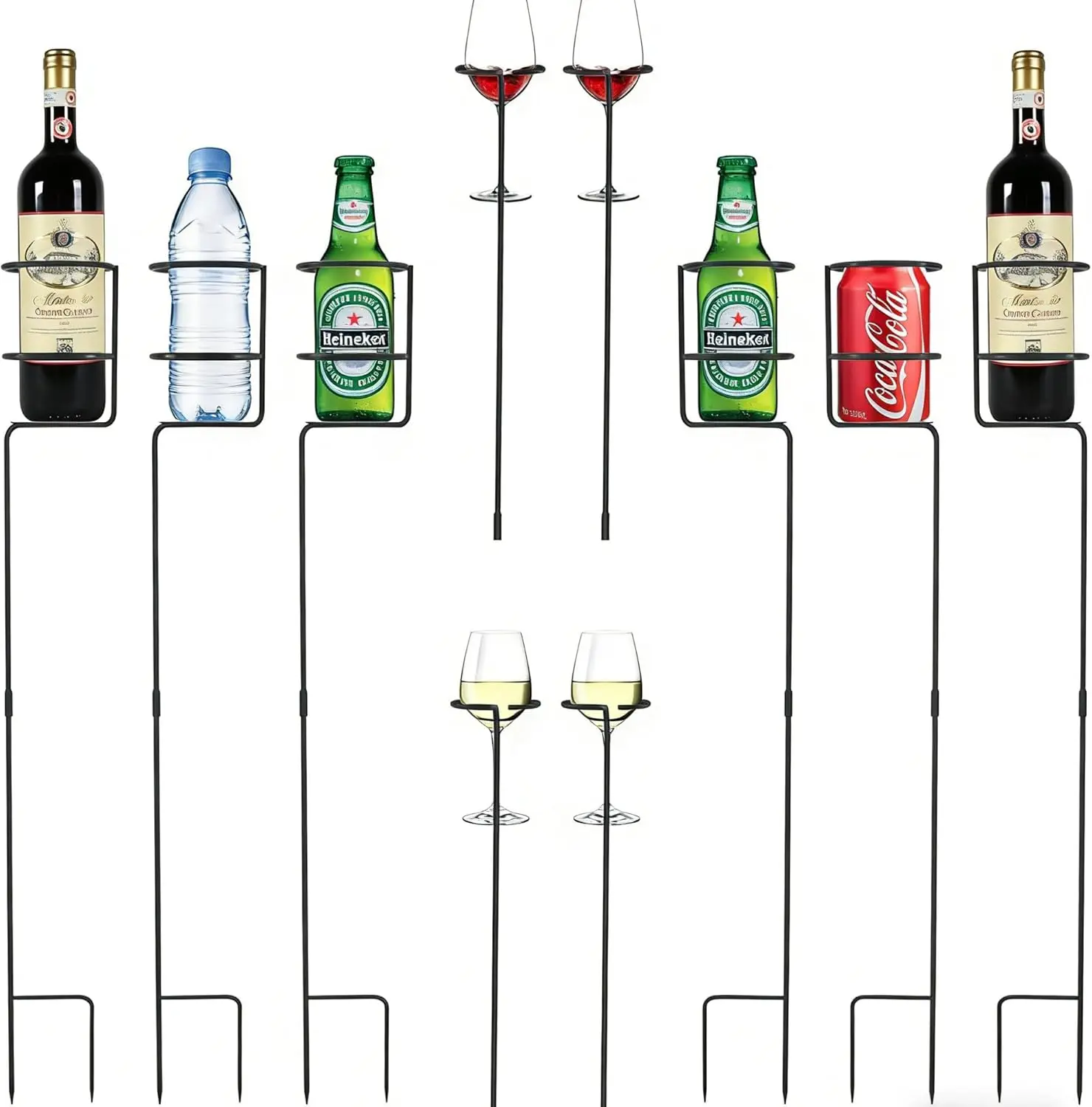 

Heavy Duty Outdoor Drink Holder Set of 10 - Stakes for Yard, Beach, Camping