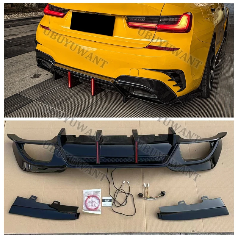 For BMW 3 Series G20 M Pack  MP Rear Diffuser Bumper Lip Spoiler Upgrade Refits Splitter 2020-2022