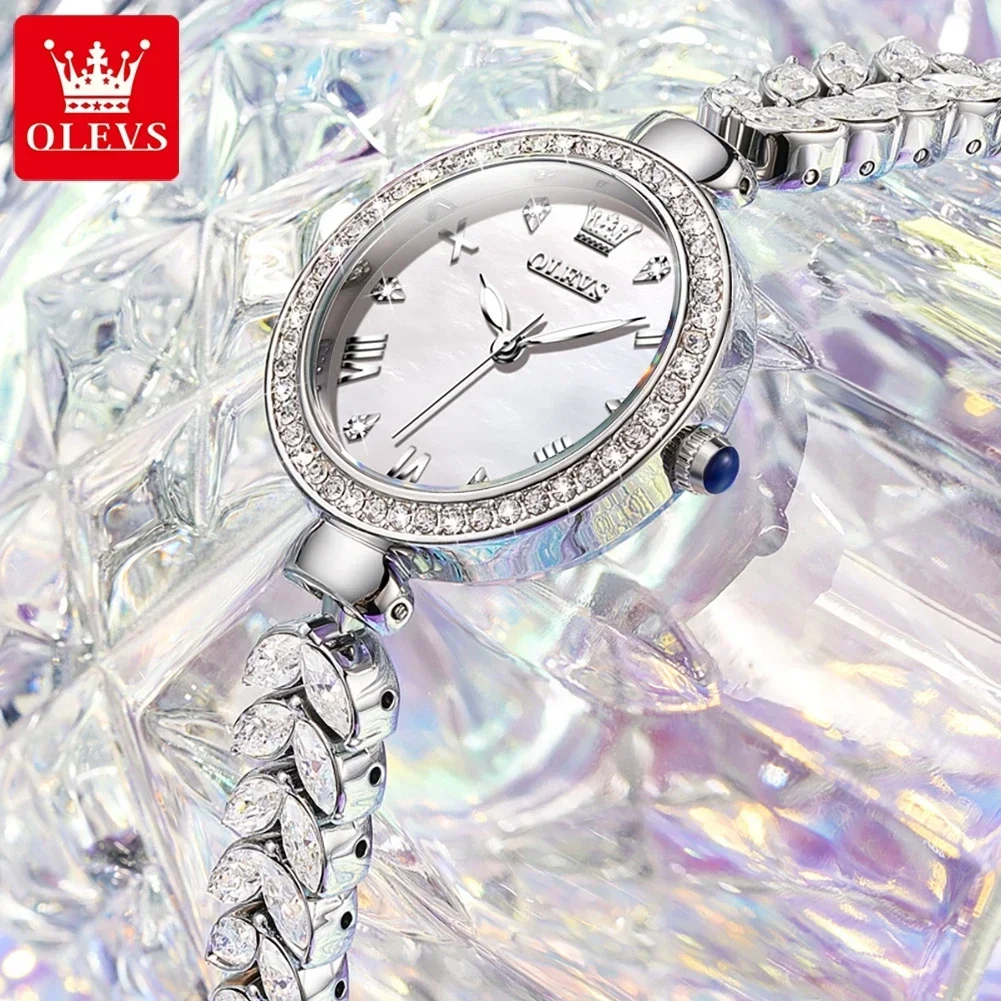 OLEVS 9971 Quartz Watch For Women Business Diamond Steel Strap Luminous Waterproof Ladies Wristwatches free shipping watches