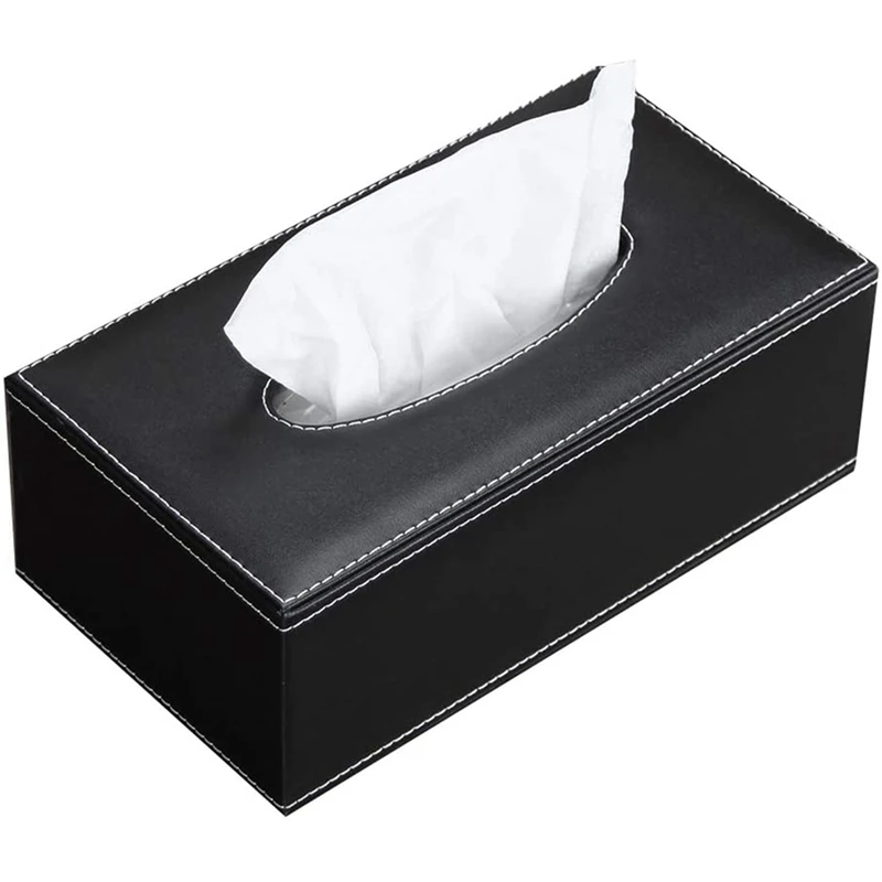 3X Leather Tissue Box Cover, Face Tissue Box, Modern Napkin Storage Box, Car Towel Box, Car PU Leather Drawer