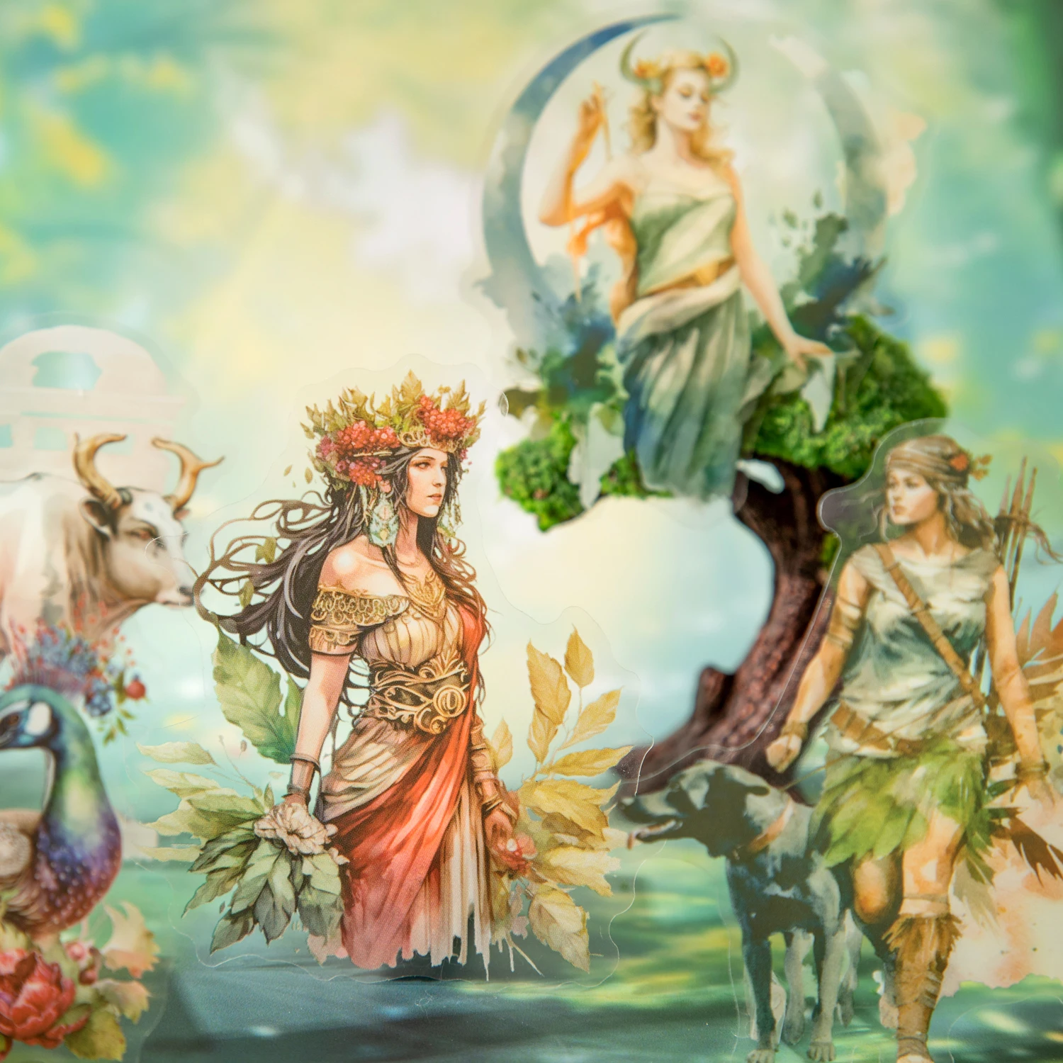 

Европейская серия Goddesses, винтажный персонаж, цветочный пейзаж, наклейка для домашних животных, креативный материал для журнала «сделай сам», канцелярские принадлежности для коллажа