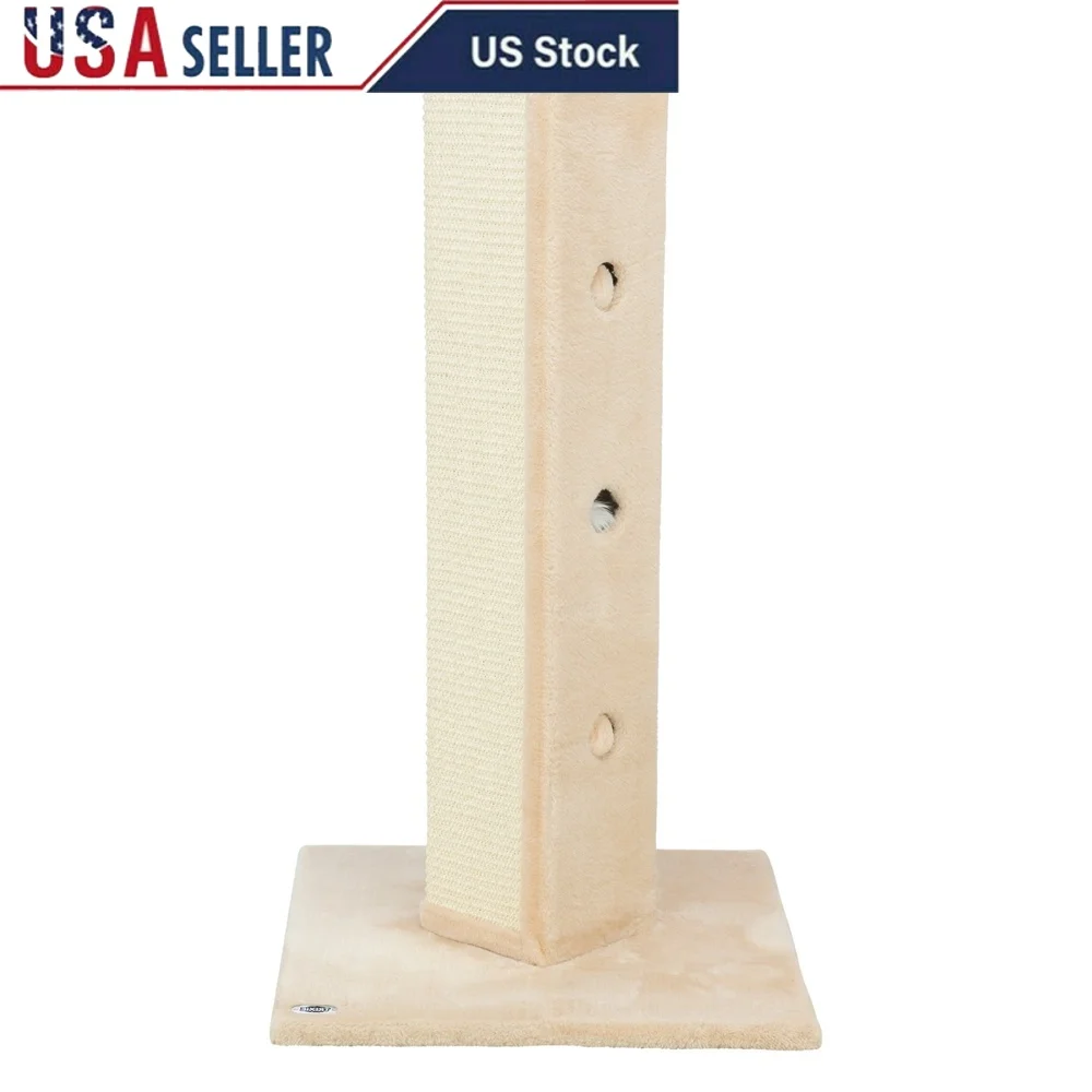 

Durable Sisal Scratching Post with Plush Side Peek-a-Boo Cat Toy Lightweight Portable 31.5 Inch Cat Furniture Ideal Scratching