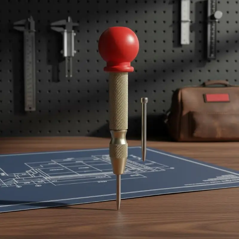 Automatic Center Pin Punch Woodworking Tools Spring Loaded Marking Metal Drill Bits Wood Press Dent Marker Tool