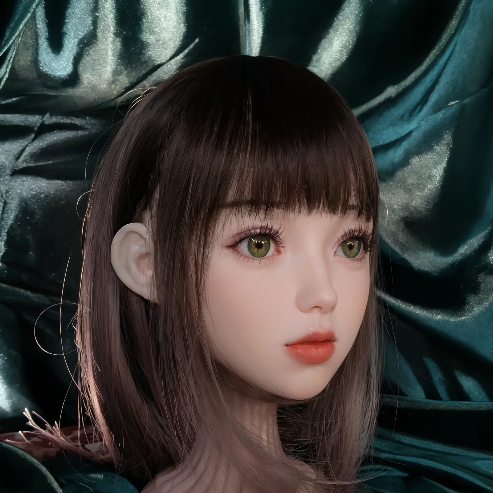 TPE Soft Makeup Practice Dummy Head with Wig & Makeup, M16 Thread Stand Included