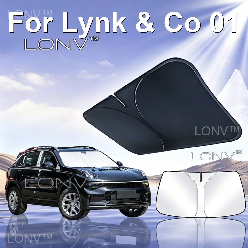 For Lynk & Co 01 2026 2027 2023 2024 2025 Car Sunshade Front Windshield Shade Cover Foldable Car Heat Insulation Accessories