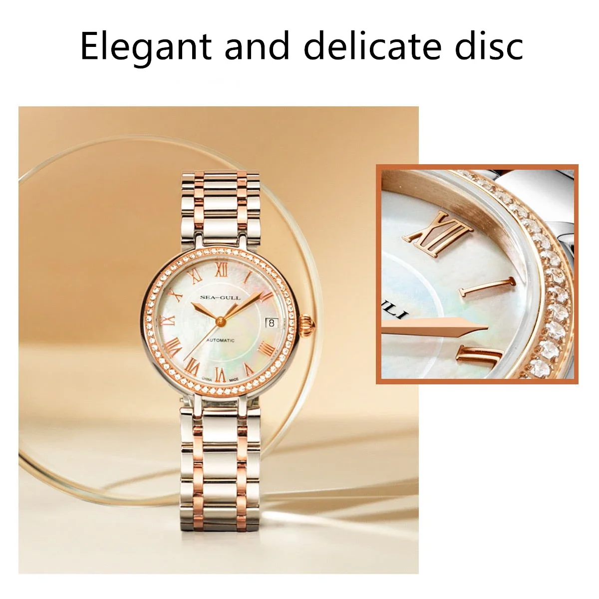 Seagull Reloj moda biały diamentowy zegarek damski Top marka luksusowy zegarek na rękę prosty damski zegarek do sukni Relogios Feminino 417L