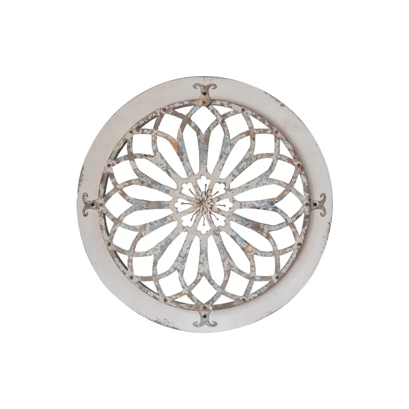 

American retro wall hanging wood engraved wall decoration old hollow wall decoration homestay entrance restaurant decoration