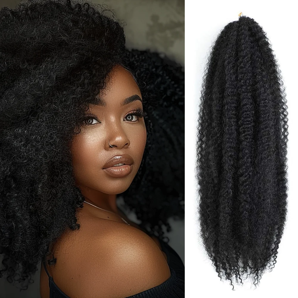 Cabello trenzado de Marley Afro, cabello trenzado de Marley para Faux Locs Spring Twist, mariposa Locs, cabello sintético