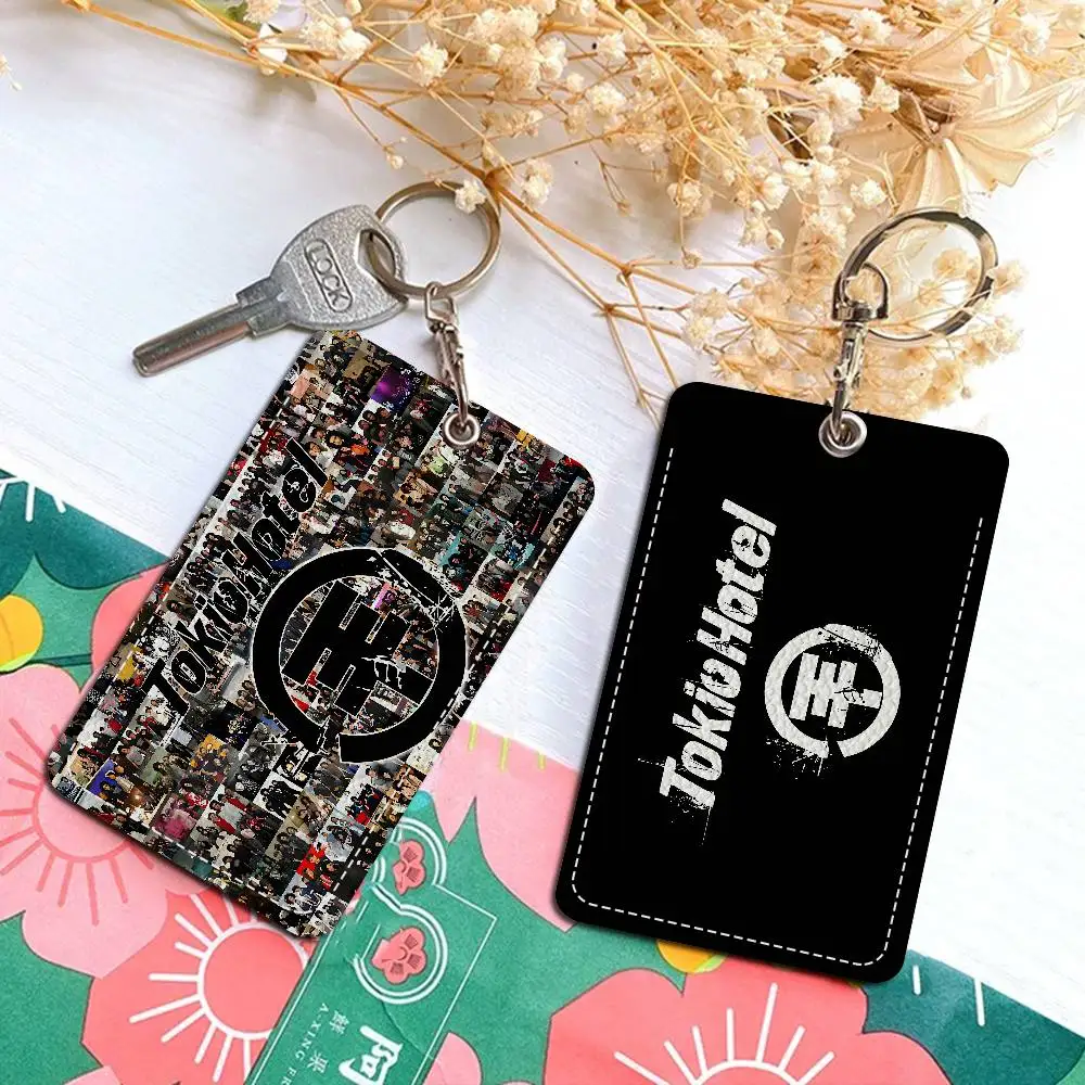 

Tokio Hotel Tom Bil Style PU Access Card Holder With Keychain - Executive Protection For Bank Card,Subway, Bus Card Case