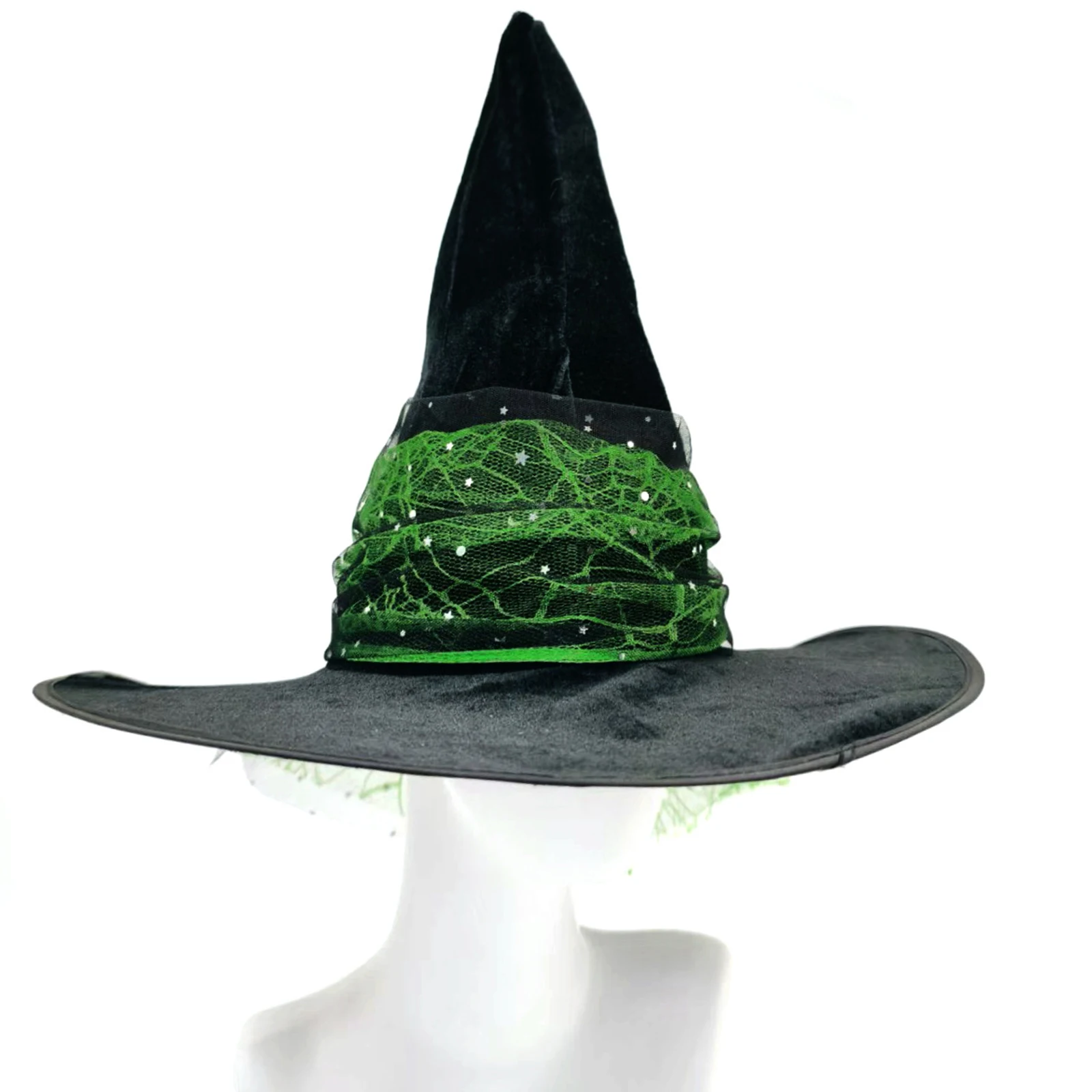 Halloween Heksenkostuum Halloween Cosplay Accessoires Heksenkaap met hoed Lange handschoenen en maskers Complete themafeestoutfitset