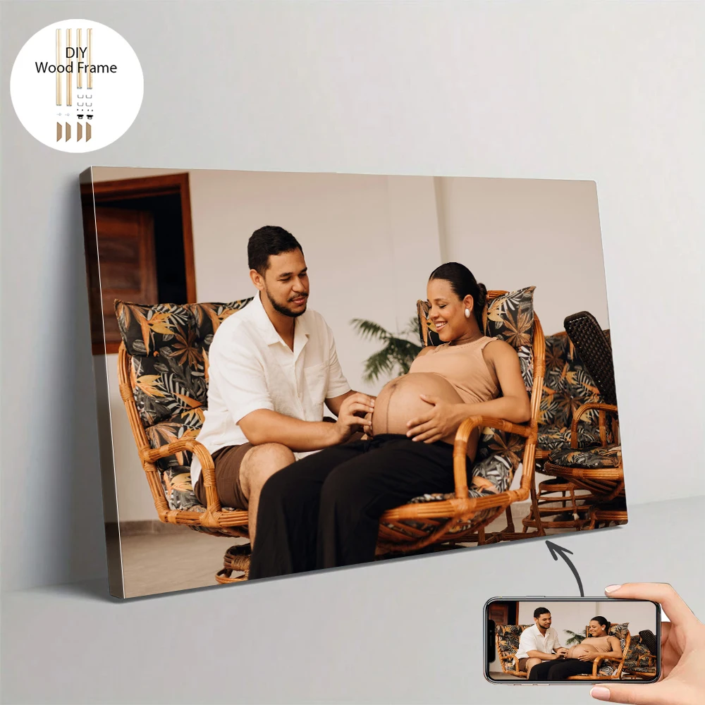 1 pc Custom Photo with DIY frame or frameless poster,Easter Personalized Canvas Print,Customizable Hanging Painting