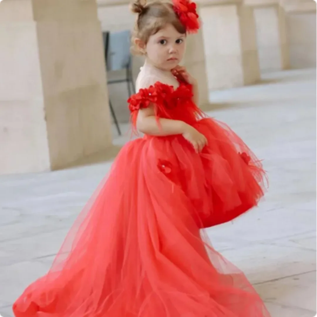 

Wedding Flower Girl Dress Knee Length Classic Birthday Sleeveless A-LINE Solid Color Satin Princess Prom Dresses