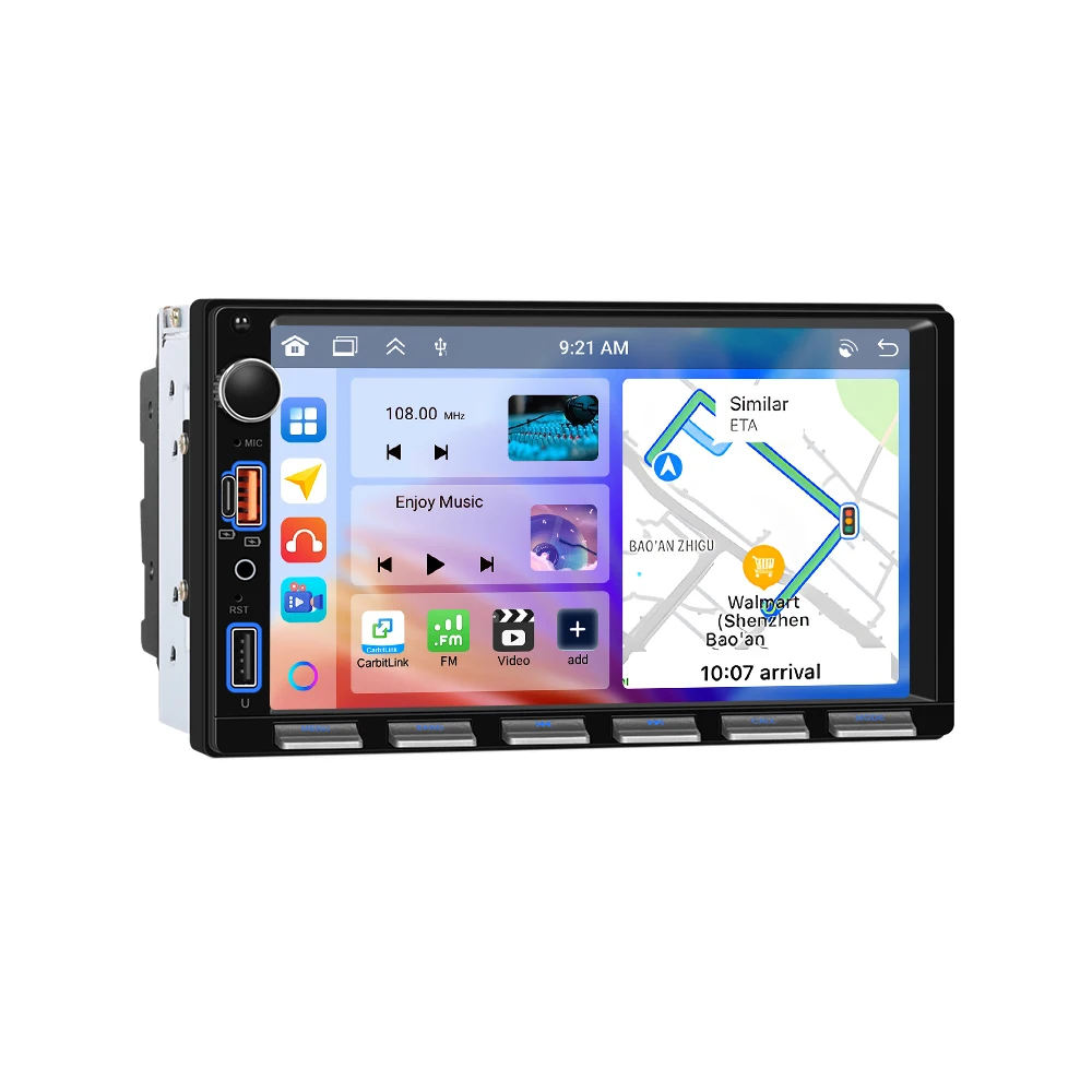 Podofo 7 " CarPlay Android Radio 2din Universele Auto Multimedia Speler GPS Stereo Intelligent Systeem Autoradio - afbeelding 2