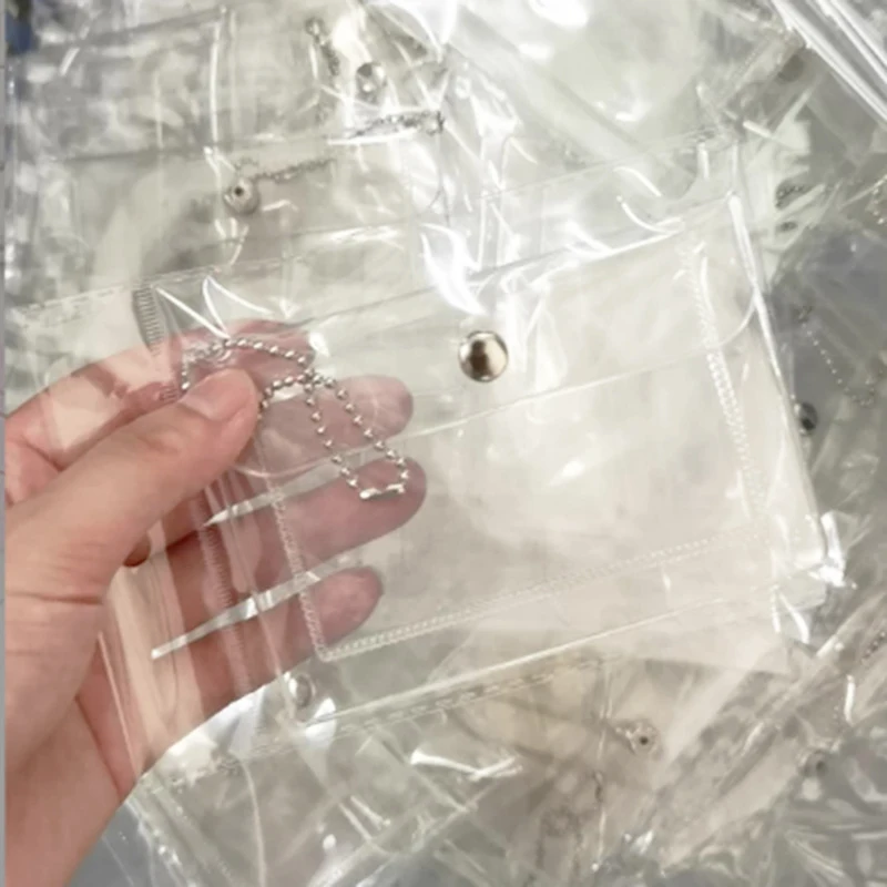 

Fashion Transparent Waterproof Pvc Women Card Case Business Card Holder Men Credit Card Bag Id Card Mini Wallet Girls Coin Purse