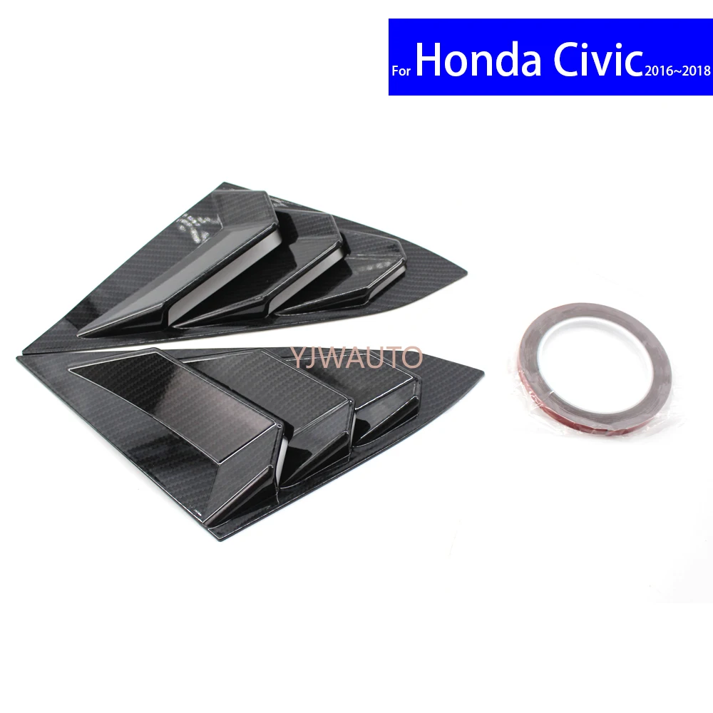 For Honda Civic  2016 2017 2018 Side Window Rear False Air Outlet Car Louvers Scoop Cover Vent