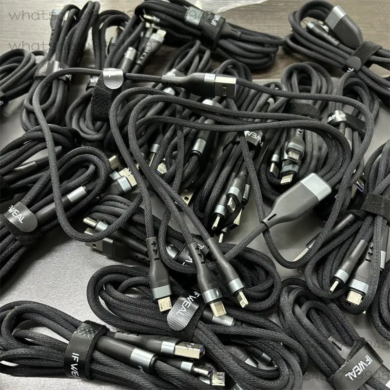 Super fast charging 100W! Smart chip three-in-one data cable, mobile phone universal charging cable