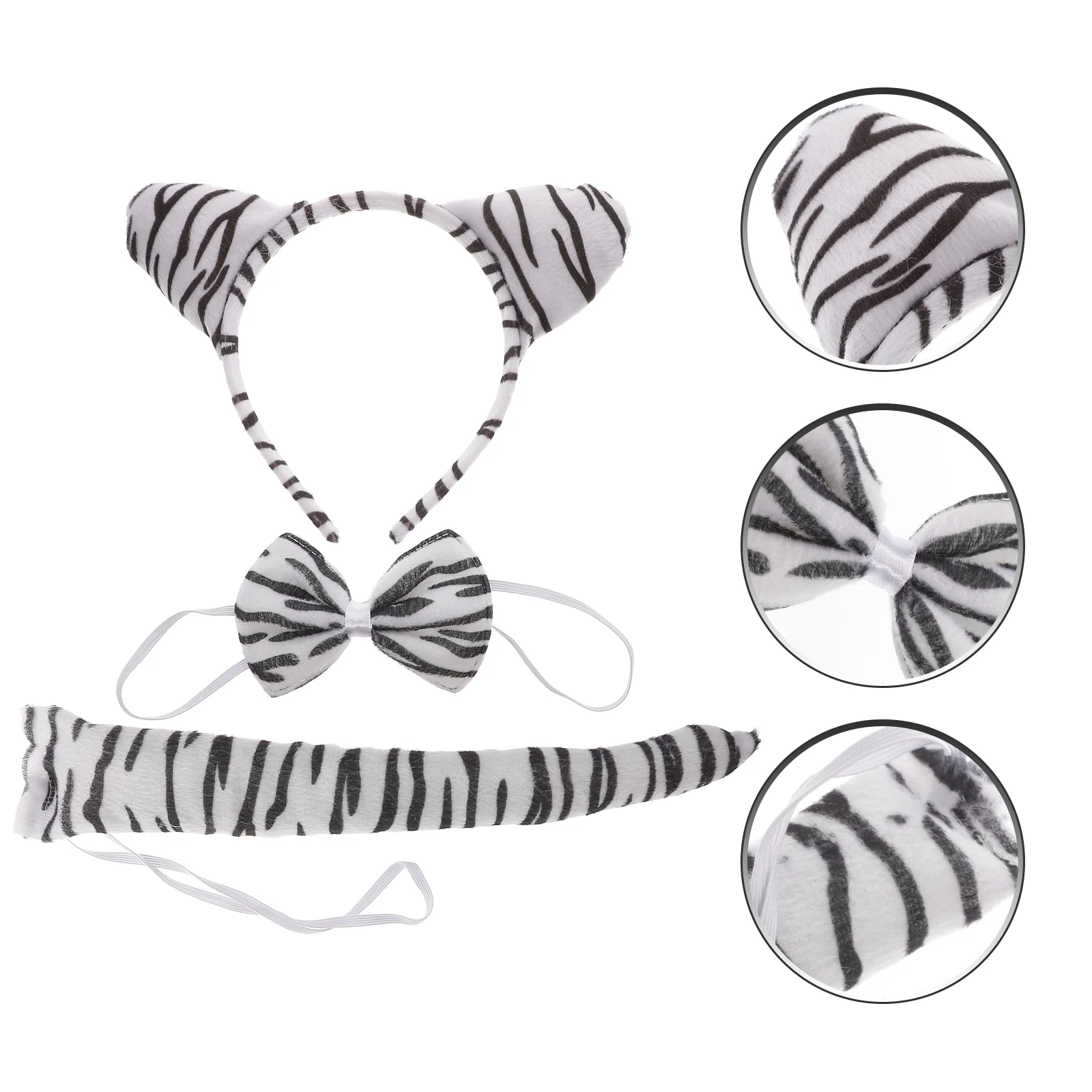 

Tiger Headband Bow Tie Set Animal Ears Hairband Kids Party Cosplay Costume Prop Lightweight Quality Festive Outfit