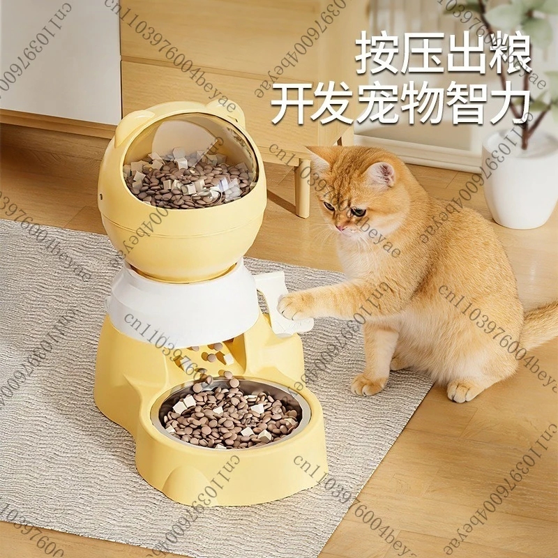 Cat Automatic Feeder Dog Large Capacity Automatic Feeder Press Type Quantitative Puzzle Dog Bowl Cat Bowl Wholesale