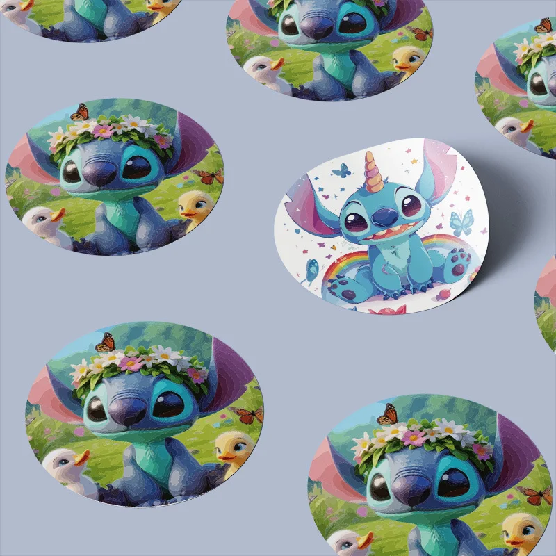 500 stks Roll Stickers Lilo Stitch Baby Anime Leuke Stickers Kawaii Charizard Ronde Seal Stickers Rollen Stickers Graffiti Bagage