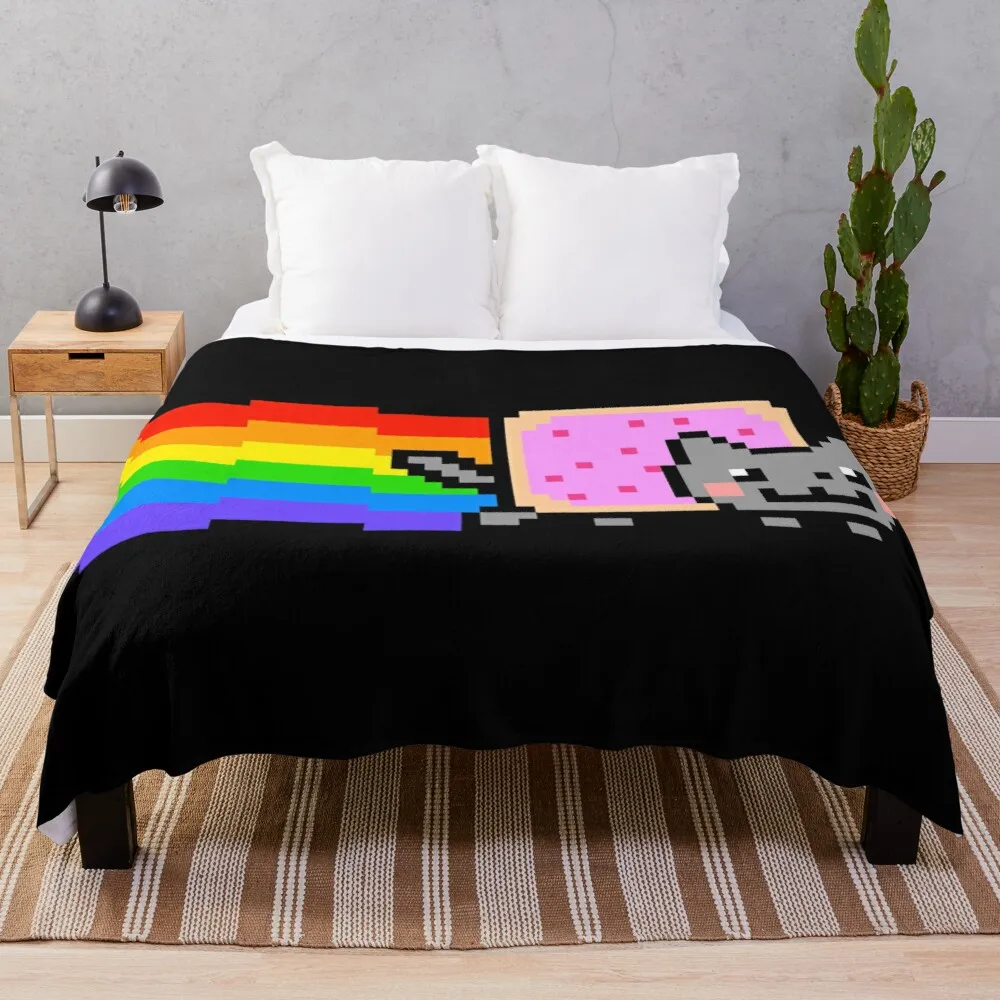 

Rainbow cat meme Throw Blanket Blanket For Decorative Sofa