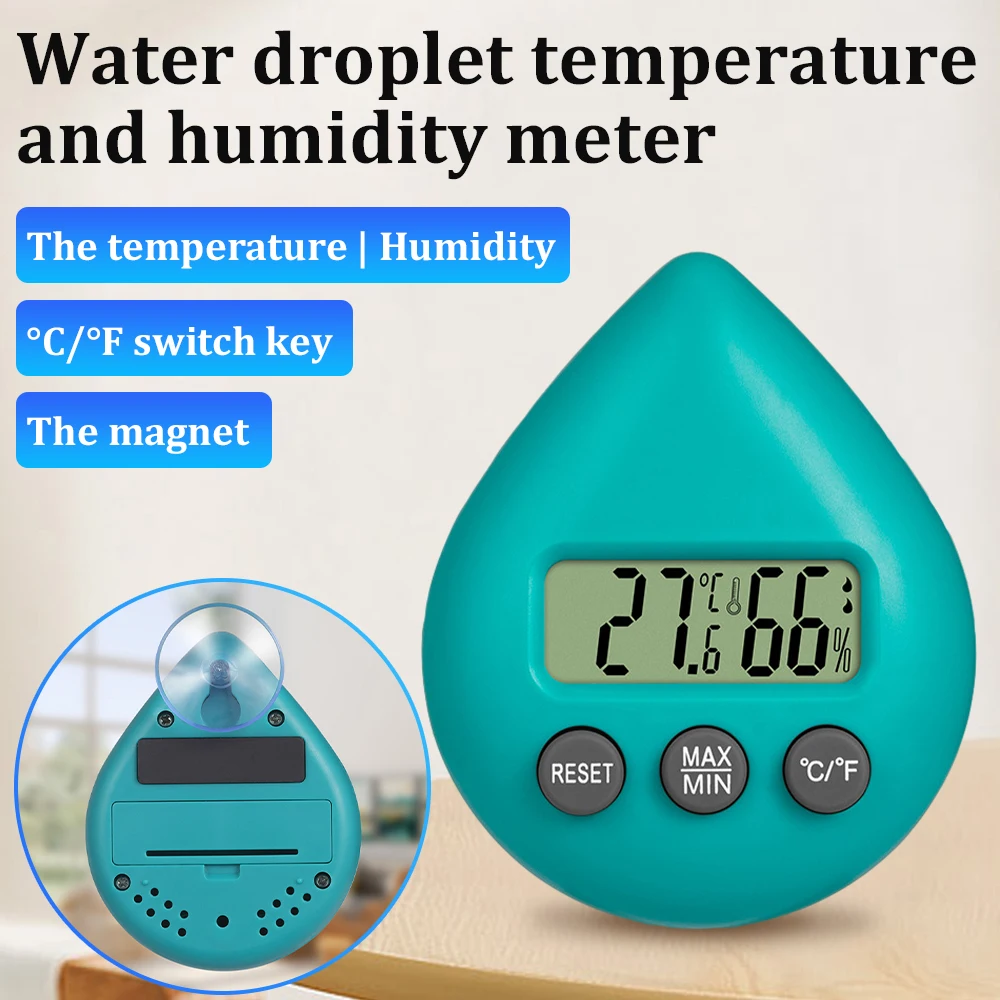 Water Drop Mini Digital Thermometer Hygrometer Household Electronic Temperature Humidity meter for Kitchen Fridge Babyroom